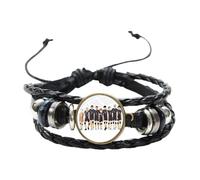 Haikyuu ! Bracelet en cuir tressé multirangs pour garçon de volley-ball cabochon en verre punk homme femme cadeau, 20 mm, Verre
