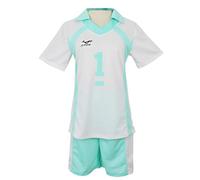 Haikyuu!! Cosplay Karasuno Uniforme Oikawa Tooru Cosplay Volley-ball Entraînement Uniforme de Sport Manches Courtes Short Ensemble complet, Noir , S
