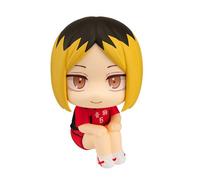 Haikyuu Figurine Kozume Kenma Look Up Anime Figurine Q Version Dessin animé Rouge Uniformes de l'équipe assis Haikyuu Figurine d'action Statue 10 cm Figurine de collection en PVC Cadeau