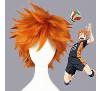 Haikyuu !! Hinata Syouyou court Orange moelleux couches Cosplay perruques résistant à la chaleur cheveux synthétiques Anime perruque + casquette de perruque CS-186K