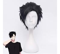 Haikyuu !! Kuroo Tetsurou Cosplay perruque 35 cm court droit résistant à la chaleur cheveux synthétiques Anime Halloween Costume fête noir Nishinoya Yuu