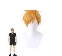 Haikyuu !! Miya Atsumu courte perruque de Cosplay jaune et noir résistant à la chaleur cheveux synthétiques volley-ball hommes Costume jouer perruques