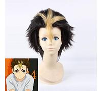 Haikyuu !! Nishinoya Yuu Cosplay perruque 30 cm court droit résistant à la chaleur synthétique cheveux homme garçons marine marron Anime Cos perruque Nishinoya Yuu