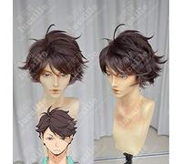 Haikyuu!! Perruque courte de volley-ball Toru Oikawa Toor avec bonnet de perruque résistant à la chaleur Marron