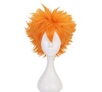 Haikyuu Shoyo Hinata Perruque d'Halloween Cosplay Anime Haikyuu Shoyo Hinata Jeu de rôle Feu Costume Rouge Perruque Cheveux Casquette pour Homme Garçon Week-end de Noël (Shoyo Hinata)