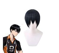 Haikyuu !! Tobio Kageyama lycée volley-ball Club Kageyama Tobio court noir résistant à la chaleur cheveux Cosplay Costume perruque + casquette de perruque P-565