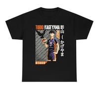 Haikyuu Tobio Kageyama New Anime Volleyball Graphic Tee Personalised Unisex O-Neck 100% Cotton Short-Sleeve T-Shirts Black XXL