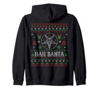 Hail Santa Païen Happy Solstice Goth Ugly Christmas Sweat à Capuche