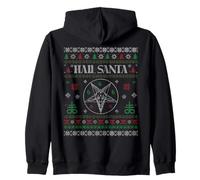 Hail Santa Païen Happy Solstice Gothic Ugly Christmas Sweat à Capuche