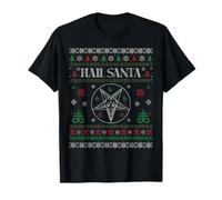 Hail Santa Païen Happy Solstice Gothic Ugly Christmas T-Shirt
