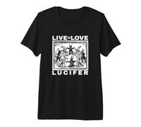 Hail Satan Live Love Lucifer with Dancing Demons Original T-Shirt Haut de Gamme