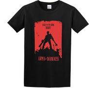 Hail to The King Dancing Devil Evil Dead Ash Horror Zombie Movie Slasher Unisex Black Men's Tee(Large)