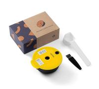 HAILASRE 180ml Capsule de Café Réutilisable en Plastique avec Couvercle en Silicone, Filtre à Café Rechargeable (avec Cuillère et Brosse), Capsule Compatible avec les Machines à Café Bosch Tassimo