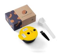 HAILASRE 60ml Capsule de Café Réutilisable en Plastique avec Couvercle en Silicone, Filtre à Café Rechargeable (avec Cuillère et Brosse), Capsule Compatible avec les Machines à Café Bosch Tassimo