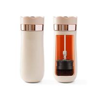 HAILASRE Cafetière à Piston Nomade 350 ml, Champagne, Isotherme | Anti-Fuite, Filtre en Acier Inoxydable, 8H Chaud / 12H Froid, Manuelle, Portable Camping, Bureau, Voiture