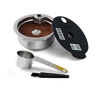 HAILASRE Capsule de café réutilisable compatible avec le Bosch Tassimo machine à café, Dosette Réutilisable en Acier Inoxydable pour Expresso avec Cuillère & Brosse (180ml)