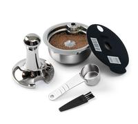 HAILASRE Capsule réutilisable avec tamper compatible avec Bosch Tassimo | 220ml,code-barres intégré,crème riche,matériaux alimentaires,nettoyage aisé,set complet avec cuillère,brosse et tasseur