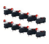 Hailege 10pcs KW12-3 Bras de levier à rouleaux Micro interrupteur de fin de course normalement ouvert Fermer l’interrupteur de fin de course Noir