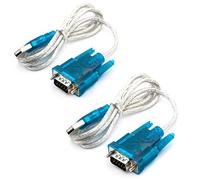 Hailege 2pcs CH340 USB vers RS232 USB vers série USB vers 9P DB9 Câble de port COM Convertir