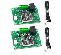 Hailege 2pcs W1219 Thermostat Contrôleur de température DC 12V Double LED Affichage numérique Régulateur de tension Contrôle Commutateur Relais de température NTC 10K