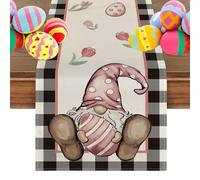 Hailerio Chemin de Table Oeuf de Pâques, chemins de Table Lapin de Pâques,Chemin de de Ferme de 72 Pouces de Long - Décoration de Table à Manger de Ferme en Lin Long, Fournitures de dîner, décor