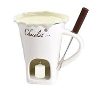 Hailerio Coupe à Fondue - Chauffe Résistant À La Chaleur - avec Fourchette pour Tasse à Fondre Le Chocolat - pour Fromage, Beurre, Dessert, Boisson, Dîner, Mariage, Fête et Anniversaire