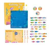 Hailerio Jeu De Pêche Magnétique,Jouet Interactif,Jouet Éducatif en Bois De Poisson | pour Les Fêtes d'anniversaire des Et Tout-Petits Garçons Et Filles pour La