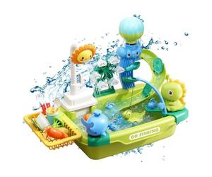 Hailerio Jouet Évier De Cuisine, Evier De Cuisine Jeu De Rôles avec Jeu De Pêche Vaisselle Robinet, Jeus De Rôle Jouet D'Imitation pour Garçons Filles 3-12 an 52x29x37cm