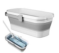 Hailerio Panier/Seau Pratique Rectangulaire Pliable | Seau Pliable | Camping | Vadrouille Nettoyage en Forme Rectangle | Seau Multi-Usage Portable pour Le Nettoyage La Maison