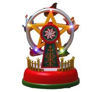 Hailerio Petites Figurines de Noël,Grande Roue Musicale Fonctionnant sur Piles,Décorations Musicales pour Intérieur - Décoration pour Fêtes - Salon, Bureau, Chambre, Cheminée ou