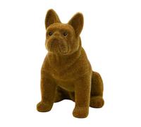 Hailerio Statue De Bulldog | Déco Maison Mignonne Réaliste Flockée - Figurines De Chien Flockées Statues De Jardin | pour Décoration De Pièce Intérieur Extérieur Manteau Cheminée Patio Fête Noël