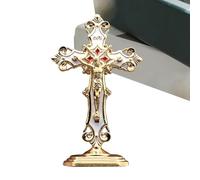 Hailerio Statue de Jésus | Crucifix de Bureau,Petite Décoration Religieuse du Christ avec Support pour Prière et Cérémonie Domestique