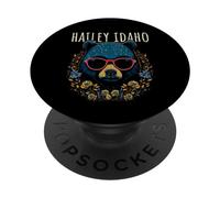 Hailey Idaho Ours avec Lunettes et Fleurs PopSockets PopGrip Adhésif