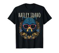Hailey Idaho Ours avec Lunettes et Fleurs T-Shirt