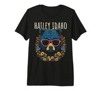 Hailey Idaho Ours avec Lunettes et Fleurs T-Shirt Haut de Gamme
