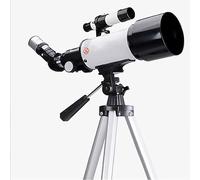 HAILM Astronomy Refractor Telescope 400Mm Focal Length 70Mm Aperture Portable and Powerful Travel Essential, Easy to Mount and Use, for Kids Beginners Adult, The, Blanc