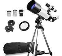 HAILM Télescope pour débutants Enfants Adultes, avec trépied réglable, 400 Focale Longueur 70Mm Ouverture Réfracteur Télescopes Portables, Astronomie Cadeaux pour Les Amis et la Famille