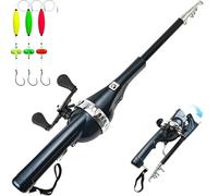 Hailnrothwad Rod, Foldable Fishing Rod, Collapsible Mini Fishing Pole with Bait Sieve, Rod and Reel Combo for Sea, Suitable for Wild Fishing, Sea Fishing, Etc (1PCS)