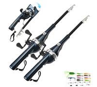 Hailnrothwad Rod, Foldable Fishing Rod, Collapsible Mini Fishing Pole with Bait Sieve, Rod and Reel Combo for Sea, River, and Outdoor Fishing (2PCS)