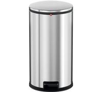 Hailo 0530-010 Poubelle de Salle de Bain à Pédale, Acier Inoxydable, Gris, 64 x 37 x 37 cm Gris G