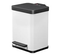 Hailo 0619-230 Poubelle à Pédale, Acier Inoxydable, Blanc, 45 x 33 x 34.5 cm