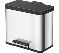 Hailo Hailo Öko duo Plus L, Poubelle à pédale, 17 + 9 ltr, inox Quantité:1