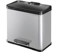 Hailo 0633-220 Poubelle à Pédale, Acier Inoxydable, Gris, 44.5 x 47.5 x 34.5 cm Gris G