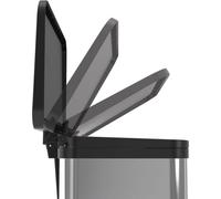 Hailo 0633-220 Poubelle à pédale Öko Trio Plus L - 3 x 9 l, argent
