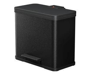 Hailo 0633-260 Poubelle à Pédale, Acier Inoxydable, Noir, 44.5 x 47.5 x 34.5 cm