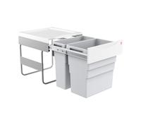 Hailo 3668501 Easy-Cargo TE Swing 50.2/49 Collecteur de déchets sous évier en plastique pour meuble bas avec porte à ouverture latérale d’une largeur minimale de 500 mm, gris, dimensions : 43 x 46,5 x 45,5 cm