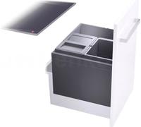 Poubelle encastrable 3 bacs pour meuble coulissant 44L (18+13+13) Triple XL