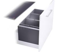 HAILO Poubelle encastrable 3 bacs pour meuble coulissant 90L (28+28+28) Triple XL