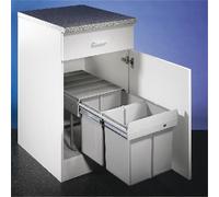 Hailo Double 2 DS. Collecteur de déchets, alu gris. - Poubelle