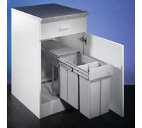 Hailo Double 3. collecteur de déchets, alu gris. - Poubelle